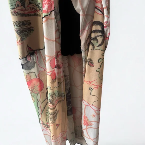 Urban Outfitters Map Print Cowl Neck Slip Midi Dress California Theme M - Picture 5 of 11